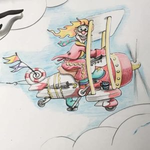 clownart flyingcircus mural sketch londonmuralist