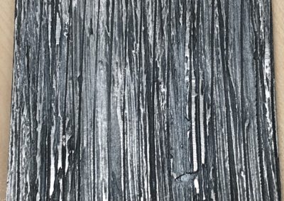 Silver Birch Forest: Black slate resin and silver.