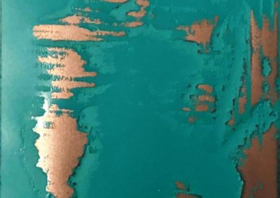 "Archipelago": Copper & coloured resin.